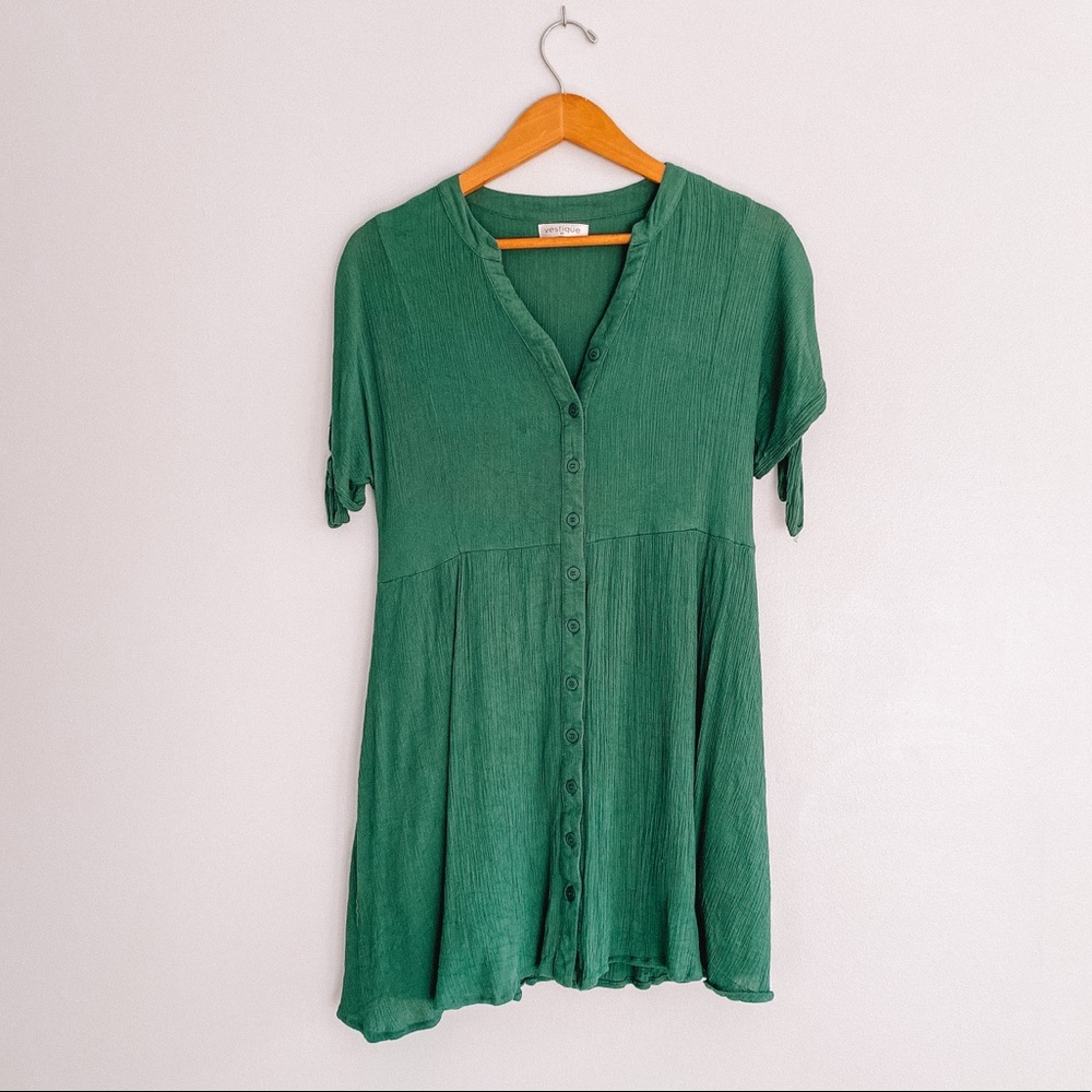 Everyday Green Dress - Vestique